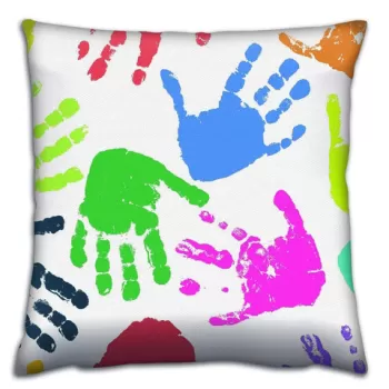 Perna decorativa, A14474, 43x43 cm, 50% Bumbac / 50% Poliester, Multicolor imagine