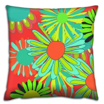 Perna decorativa, A14605, 43x43 cm, 50% Bumbac / 50% Poliester, Multicolor imagine