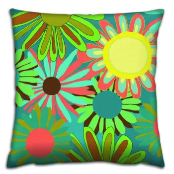 Perna decorativa, A14606, 43x43 cm, 50% Bumbac / 50% Poliester, Multicolor imagine