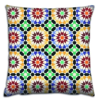 Perna decorativa, A14654, 43x43 cm, 50% Bumbac / 50% Poliester, Multicolor imagine