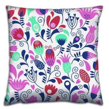 Perna decorativa, A14657, 43x43 cm, 50% Bumbac / 50% Poliester, Multicolor imagine