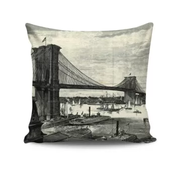 Perna decorativa, BRKRLNT-1, 43x43 cm, 50% Bumbac / 50% Poliester, Multicolor imagine