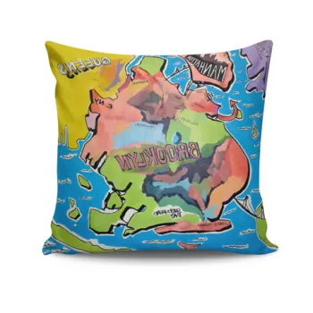 Perna decorativa, BRKRLNT-2, 43x43 cm, 50% Bumbac / 50% Poliester, Multicolor imagine