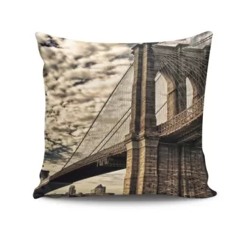 Perna decorativa, BRKRLNT-5, 43x43 cm, 50% Bumbac / 50% Poliester, Multicolor imagine