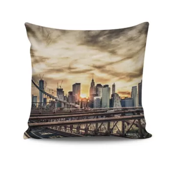 Perna decorativa, BRKRLNT-8, 43x43 cm, 50% Bumbac / 50% Poliester, Multicolor imagine