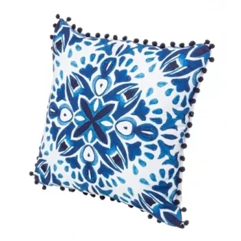 Perna decorativa, Corinto White-Blue, Bizzotto, poliester, 40x40 cm imagine