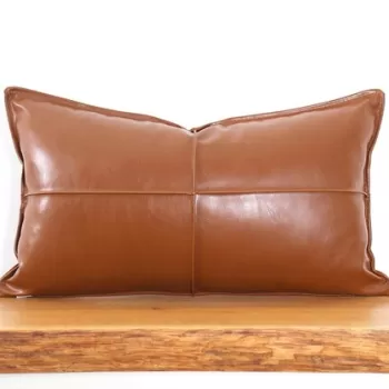 Perna decorativa, Dobsett v2, 58x33 cm, Piele ecologica, Camel imagine