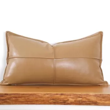 Perna decorativa, Dobsett v2, 58x33 cm, Piele ecologica, Camel imagine