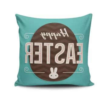 Perna decorativa, EASKRL-02, 43x43 cm, 50% Bumbac / 50% Poliester, Multicolor imagine