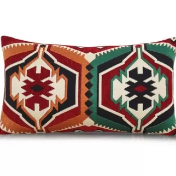 Perna decorativa, Esmeli, 58x33 cm, 50% Bumbac / 50% Poliester, Multicolor imagine