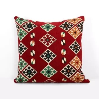 Perna decorativa, Esmeli v3, 50x50 cm, 50% Bumbac / 50% Poliester, Rosu imagine