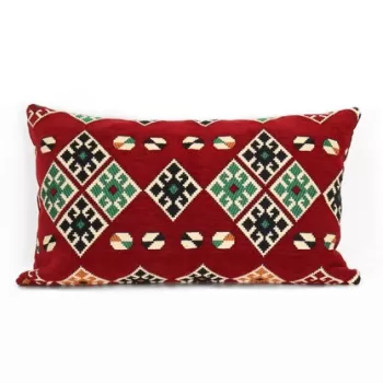 Perna decorativa, Esmeli v4, 58x33 cm, 50% Bumbac / 50% Poliester, Rosu imagine