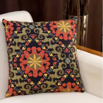 Perna decorativa, Gora, 15x45x15 cm, Amestec bumbac, Albastru inchis imagine