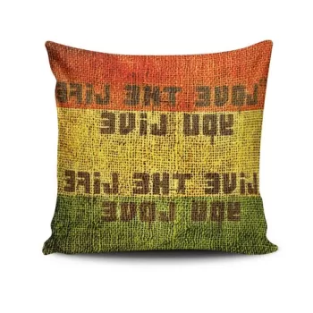 Perna decorativa, JKRLNT-3, 43x43 cm, 50% Bumbac / 50% Poliester, Multicolor imagine