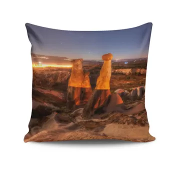 Perna decorativa, KPDKRLNT-2, 43x43 cm, 50% Bumbac / 50% Poliester, Multicolor imagine