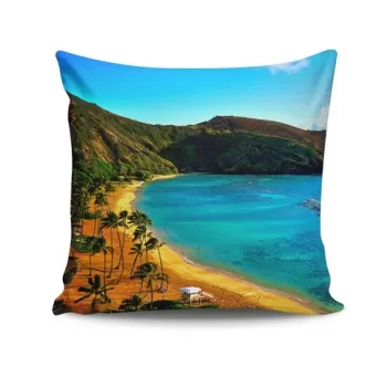Perna decorativa, KRLNTHW-1, 43x43 cm, 50% Bumbac / 50% Poliester, Multicolor imagine
