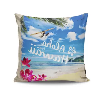 Perna decorativa, KRLNTHW-3, 43x43 cm, 50% Bumbac / 50% Poliester, Multicolor imagine