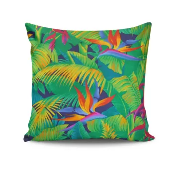 Perna decorativa, KRLNTHW-5, 43x43 cm, 50% Bumbac / 50% Poliester, Multicolor imagine