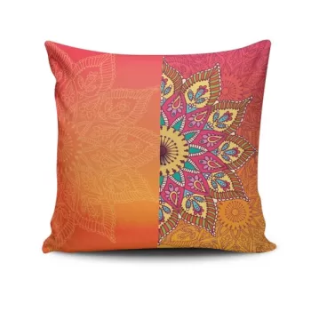 Perna decorativa, MANDALA-03, 43x43 cm, 50% Bumbac / 50% Poliester, Multicolor imagine