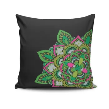 Perna decorativa, MANDALA-04, 43x43 cm, 50% Bumbac / 50% Poliester, Multicolor imagine