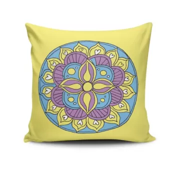 Perna decorativa, MANDALA-09, 43x43 cm, 50% Bumbac / 50% Poliester, Multicolor imagine