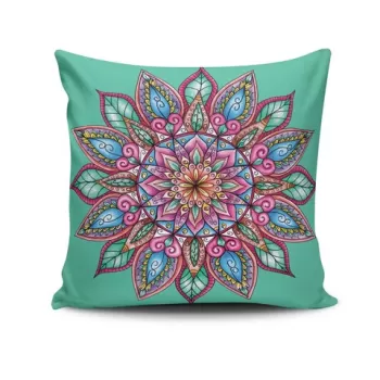 Perna decorativa, MANDALA-11, 43x43 cm, 50% Bumbac / 50% Poliester, Multicolor imagine
