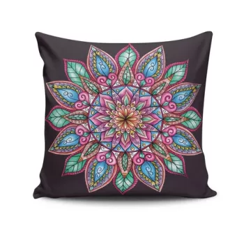 Perna decorativa, MANDALA-14, 43x43 cm, 50% Bumbac / 50% Poliester, Multicolor imagine