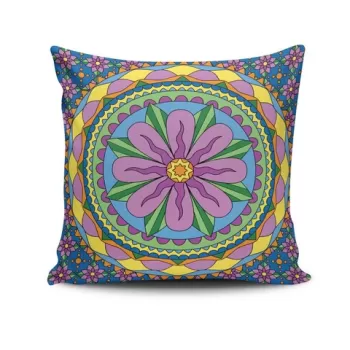 Perna decorativa, MANDALA-17, 43x43 cm, 50% Bumbac / 50% Poliester, Multicolor imagine