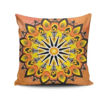 Perna decorativa, MANDALA-20, 43x43 cm, 50% Bumbac / 50% Poliester, Multicolor imagine