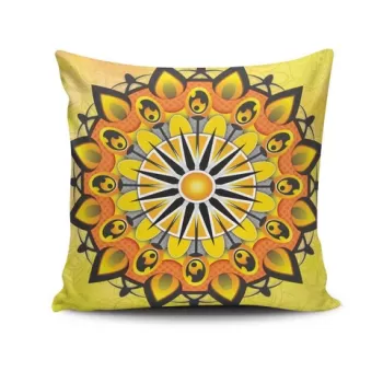 Perna decorativa, MANDALA-21, 43x43 cm, 50% Bumbac / 50% Poliester, Multicolor imagine