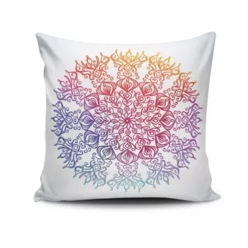Perna decorativa, MANDALA-31, 43x43 cm, 50% Bumbac / 50% Poliester, Multicolor imagine