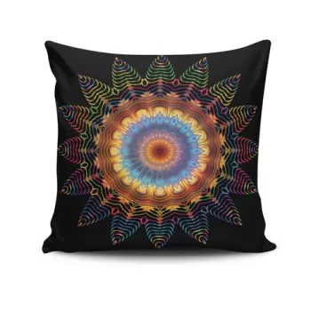 Perna decorativa, MANDALA-32, 43x43 cm, 50% Bumbac / 50% Poliester, Multicolor imagine