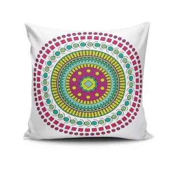 Perna decorativa, MANDALA-38, 43x43 cm, 50% Bumbac / 50% Poliester, Multicolor imagine