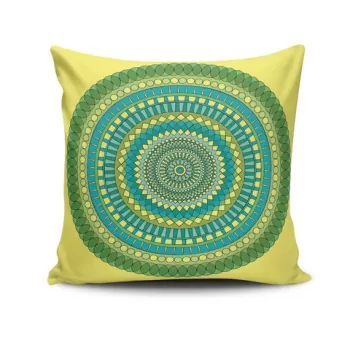 Perna decorativa, MANDALA-39, 43x43 cm, 50% Bumbac / 50% Poliester, Multicolor imagine