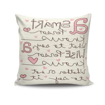 Perna decorativa, NKRLNT-002, 43x43 cm, 50% Bumbac / 50% Poliester, Multicolor imagine