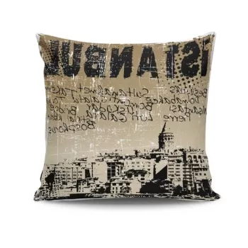Perna decorativa, NKRLNT-003, 43x43 cm, 50% Bumbac / 50% Poliester, Multicolor imagine