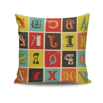 Perna decorativa, NKRLNT-004, 43x43 cm, 50% Bumbac / 50% Poliester, Multicolor imagine