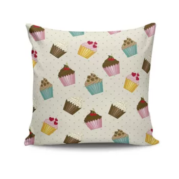 Perna decorativa, NKRLNT-009, 43x43 cm, 50% Bumbac / 50% Poliester, Multicolor imagine