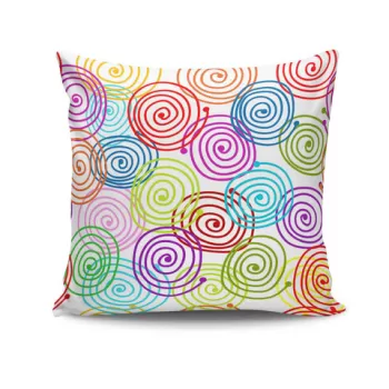 Perna decorativa, NKRLNT-011, 43x43 cm, 50% Bumbac / 50% Poliester, Multicolor imagine