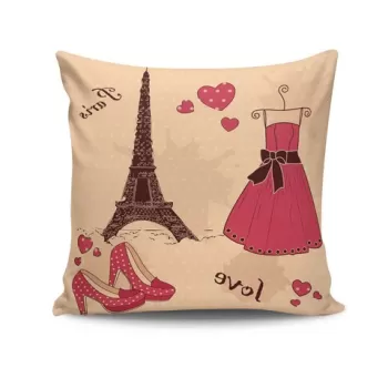 Perna decorativa, NKRLNT-014, 43x43 cm, 50% Bumbac / 50% Poliester, Multicolor imagine