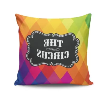 Perna decorativa, NKRLNT-017, 43x43 cm, 50% Bumbac / 50% Poliester, Multicolor imagine