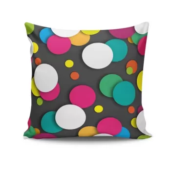 Perna decorativa, NKRLNT-025, 43x43 cm, 50% Bumbac / 50% Poliester, Multicolor imagine