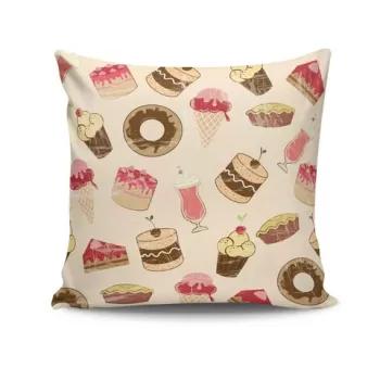 Perna decorativa, NKRLNT-028, 43x43 cm, 50% Bumbac / 50% Poliester, Multicolor imagine