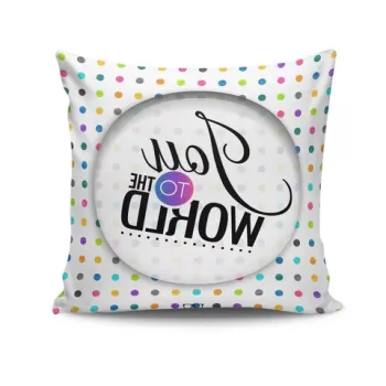 Perna decorativa, NKRLNT-030, 43x43 cm, 50% Bumbac / 50% Poliester, Multicolor imagine