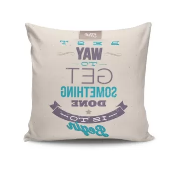 Perna decorativa, NKRLNT-036, 43x43 cm, 50% Bumbac / 50% Poliester, Multicolor imagine