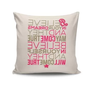 Perna decorativa, NKRLNT-037, 43x43 cm, 50% Bumbac / 50% Poliester, Multicolor imagine