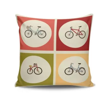 Perna decorativa, NKRLNT-042, 43x43 cm, 50% Bumbac / 50% Poliester, Multicolor imagine