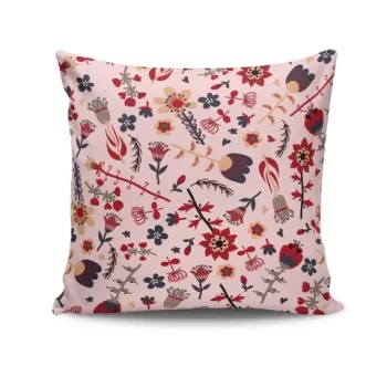 Perna decorativa, NKRLNT-052, 43x43 cm, 50% Bumbac / 50% Poliester, Multicolor imagine