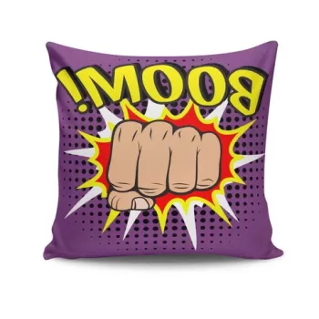 Perna decorativa, NKRLNT-054, 43x43 cm, 50% Bumbac / 50% Poliester, Multicolor imagine