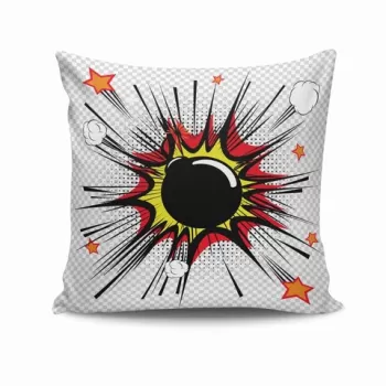 Perna decorativa, NKRLNT-055, 43x43 cm, 50% Bumbac / 50% Poliester, Multicolor imagine